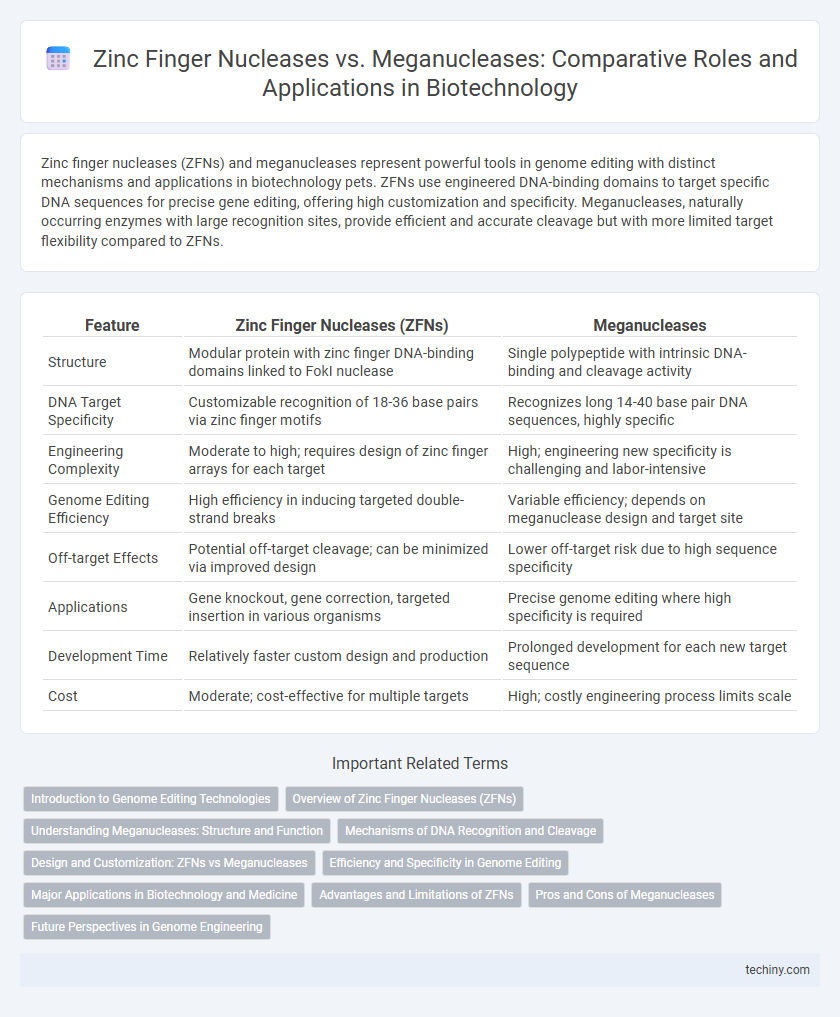 Zinc Finger Nucleases vs. Meganucleases: Comparative Roles and Applications in Biotechnology