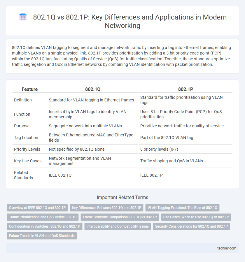 802.1Q vs 802.1P: Key Differences and Applications in Modern Networking