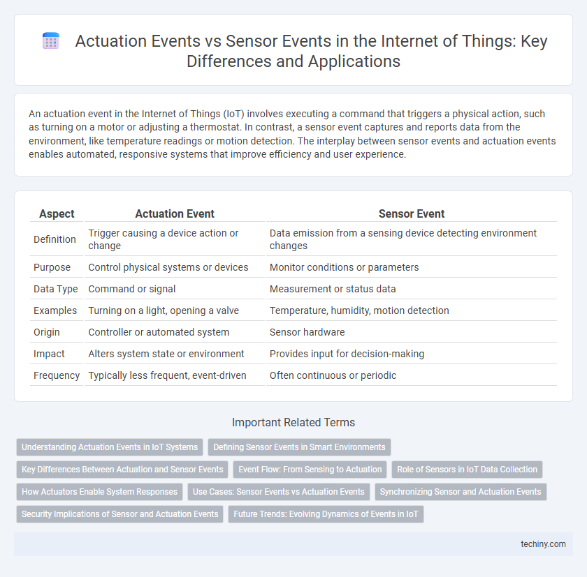 Actuation Events vs Sensor Events in the Internet of Things: Key Differences and Applications