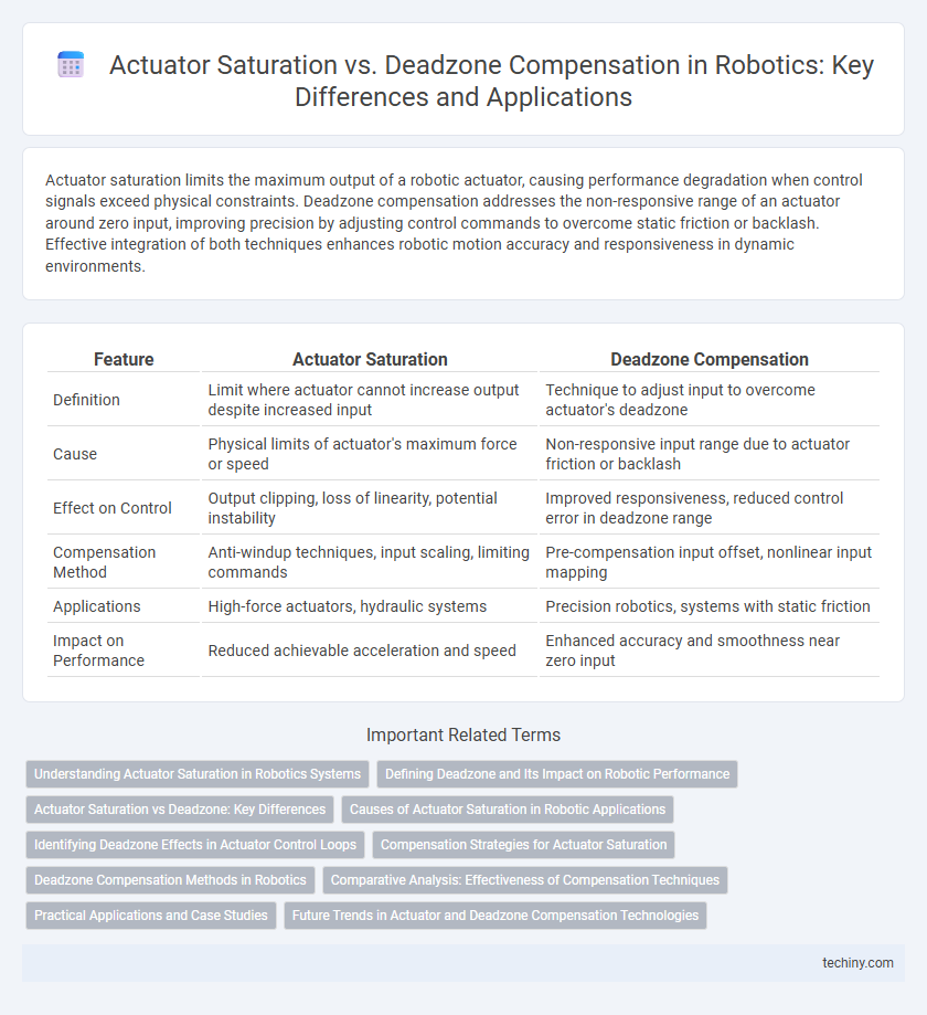 Actuator Saturation vs. Deadzone Compensation in Robotics: Key Differences and Applications