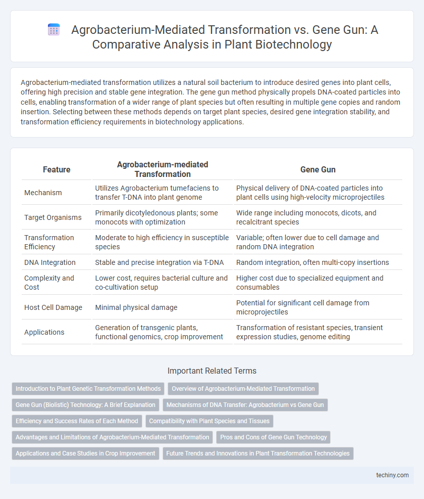 Agrobacterium-Mediated Transformation vs. Gene Gun: A Comparative Analysis in Plant Biotechnology