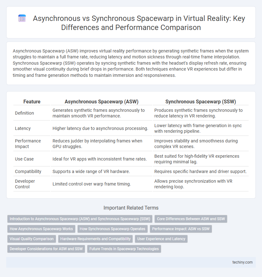 Asynchronous vs Synchronous Spacewarp in Virtual Reality: Key Differences and Performance Comparison