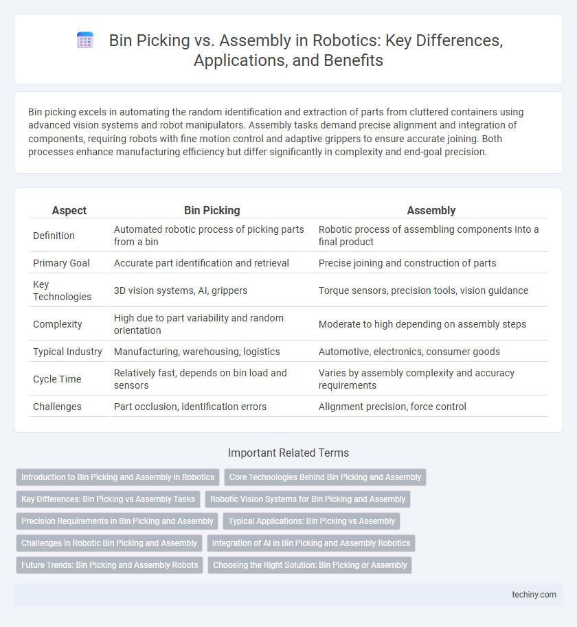 Bin Picking vs. Assembly in Robotics: Key Differences, Applications, and Benefits
