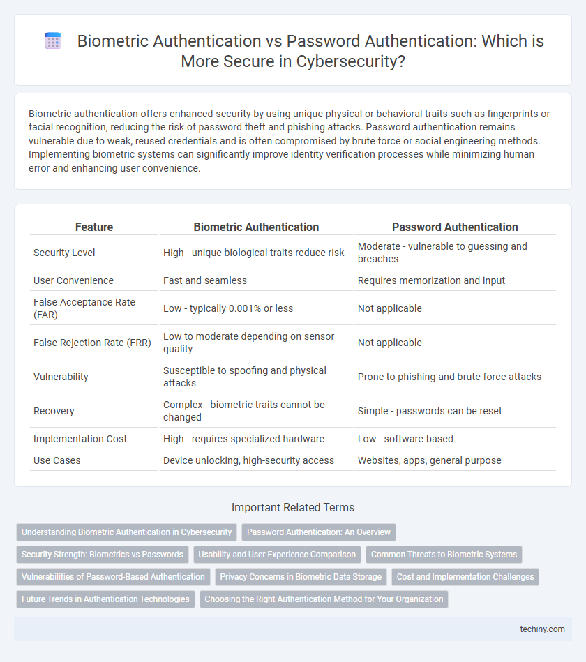 Biometric Authentication vs Password Authentication: Which is More Secure in Cybersecurity?