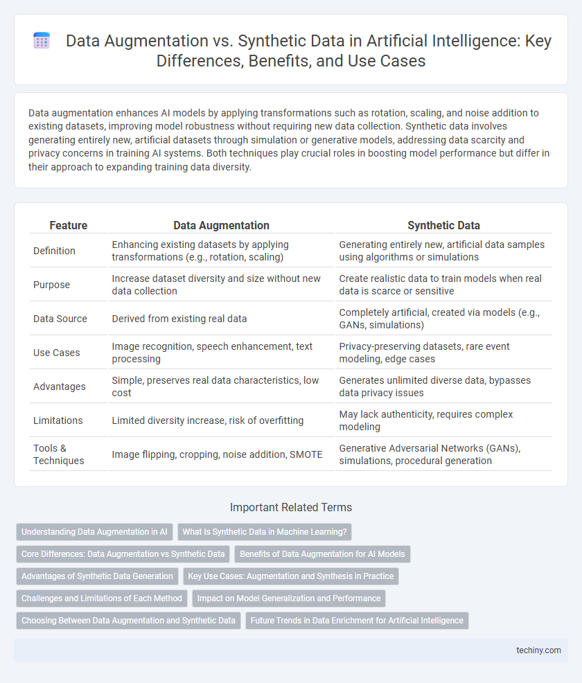 Data Augmentation vs. Synthetic Data in Artificial Intelligence: Key Differences, Benefits, and Use Cases