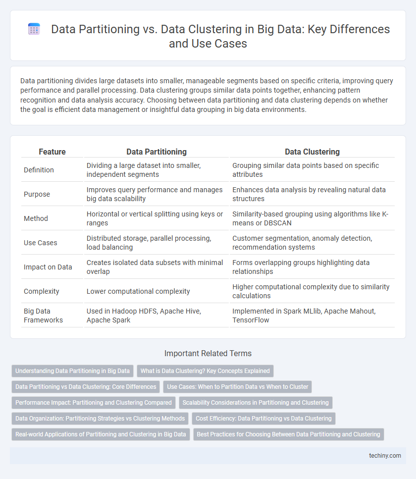 Data Partitioning vs. Data Clustering in Big Data: Key Differences and Use Cases