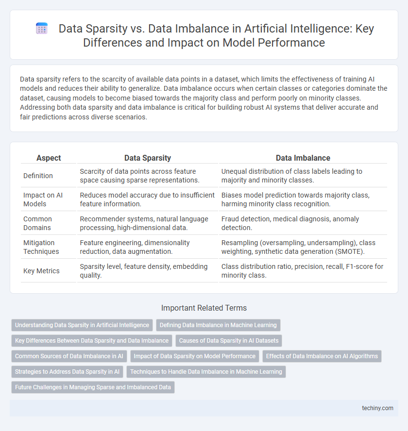 Data Sparsity vs. Data Imbalance in Artificial Intelligence: Key Differences and Impact on Model Performance