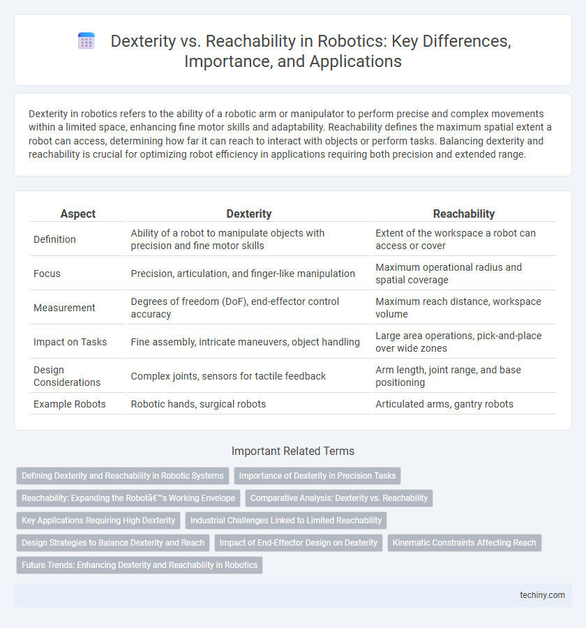 Dexterity vs. Reachability in Robotics: Key Differences, Importance, and Applications