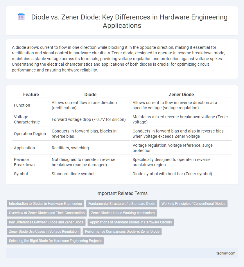Diode vs. Zener Diode: Key Differences in Hardware Engineering Applications