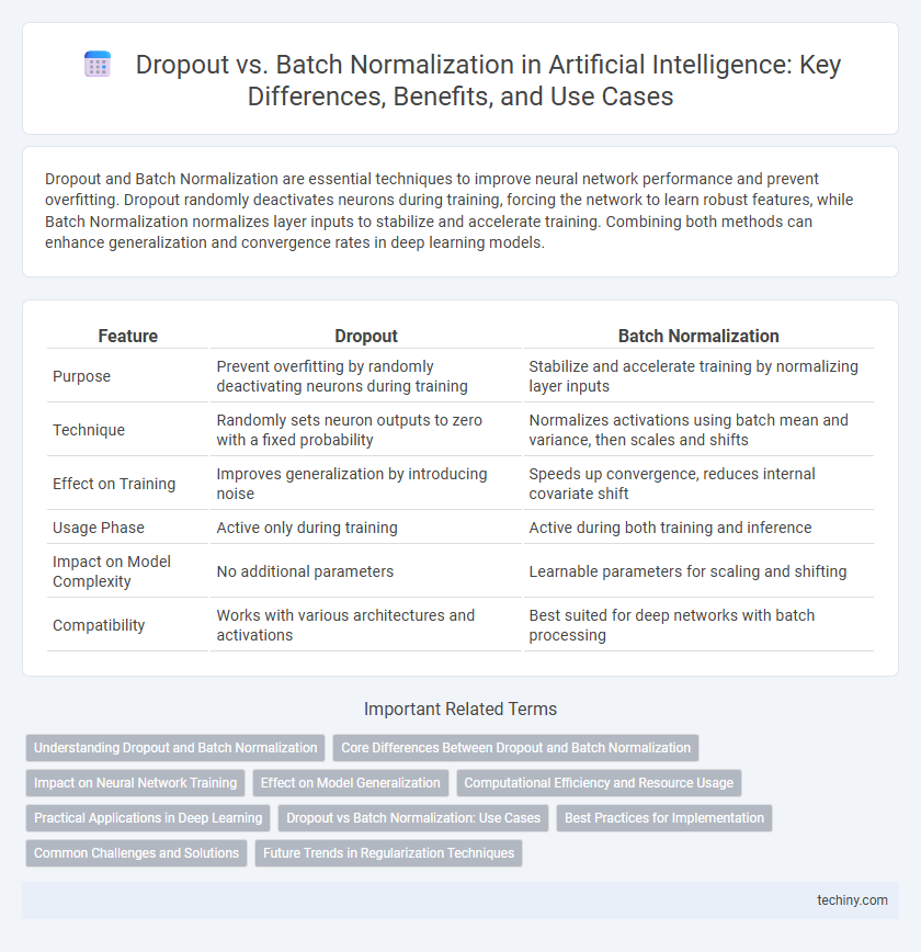 Dropout vs. Batch Normalization in Artificial Intelligence: Key Differences, Benefits, and Use Cases
