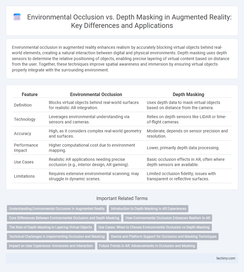 Environmental Occlusion vs. Depth Masking in Augmented Reality: Key Differences and Applications