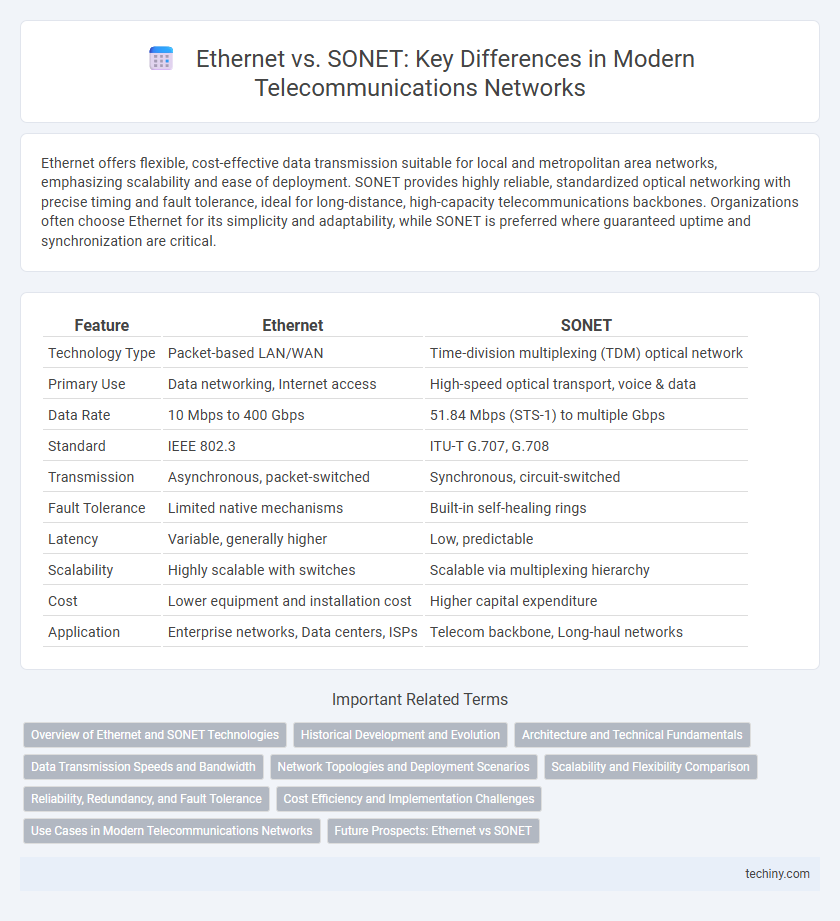 Ethernet vs. SONET: Key Differences in Modern Telecommunications Networks