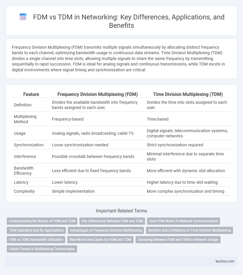 FDM vs TDM in Networking: Key Differences, Applications, and Benefits