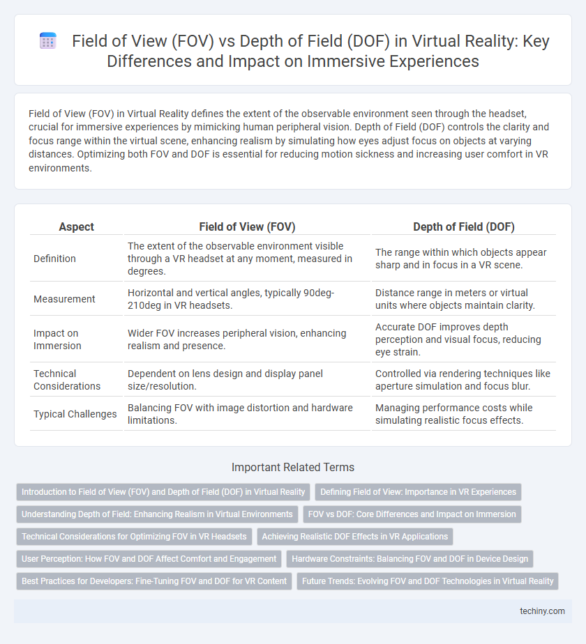 Field of View (FOV) vs Depth of Field (DOF) in Virtual Reality: Key Differences and Impact on Immersive Experiences