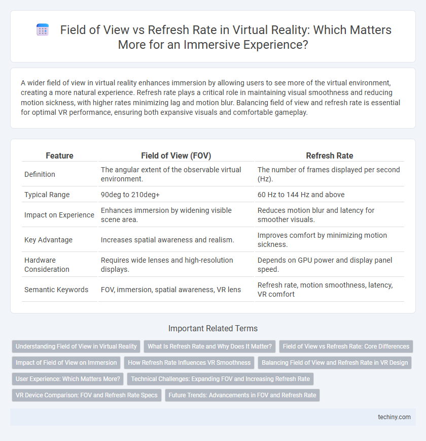 Field of View vs Refresh Rate in Virtual Reality: Which Matters More for an Immersive Experience?