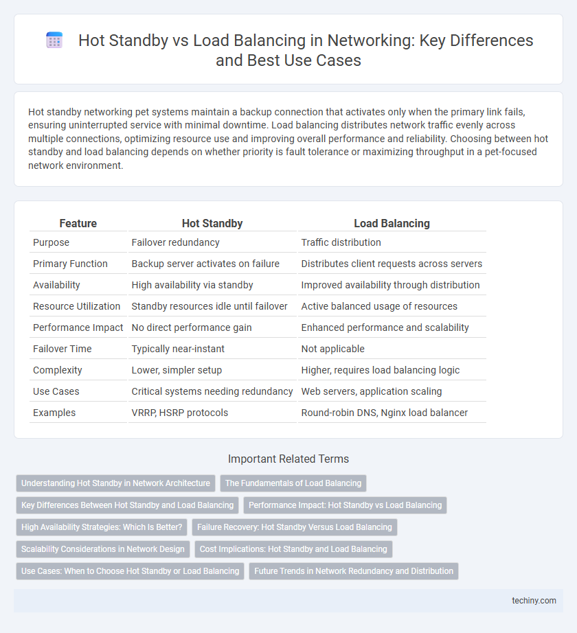 Hot Standby vs Load Balancing in Networking: Key Differences and Best Use Cases