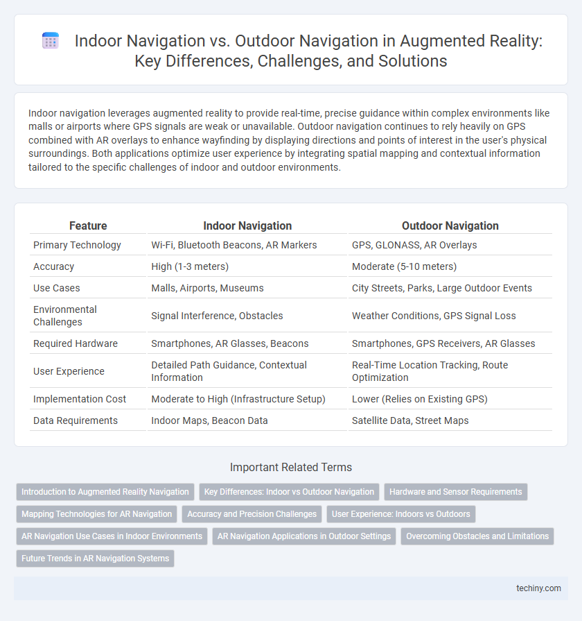 Indoor Navigation vs. Outdoor Navigation in Augmented Reality: Key Differences, Challenges, and Solutions