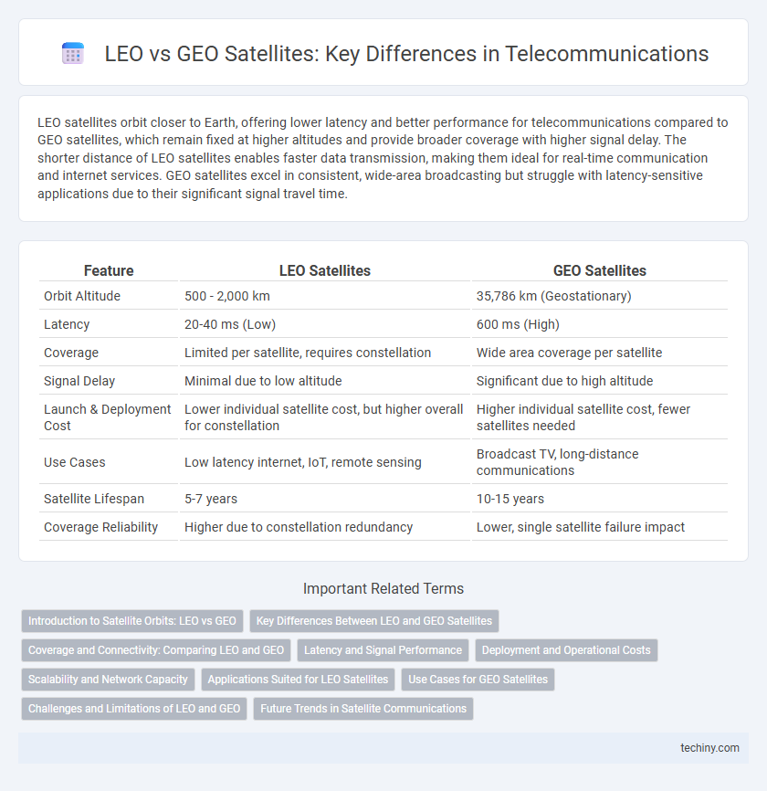 LEO vs GEO Satellites: Key Differences in Telecommunications