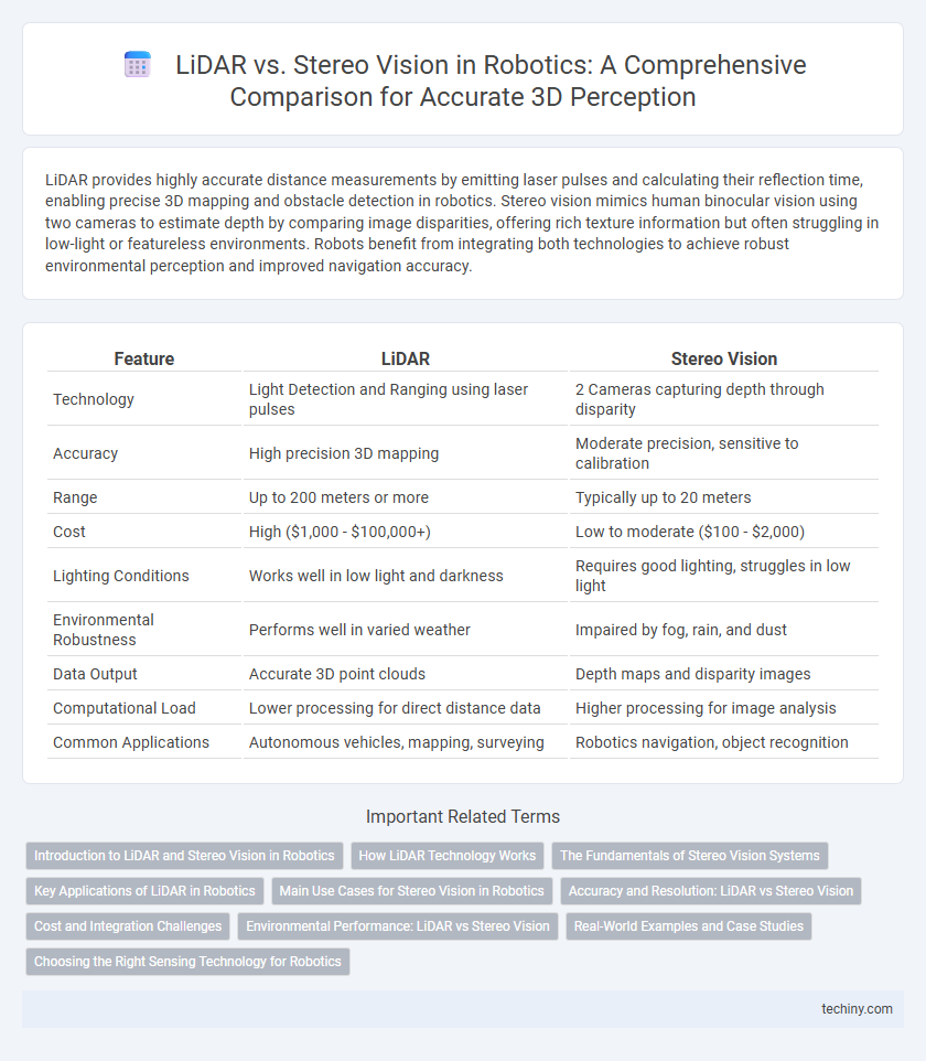 LiDAR vs. Stereo Vision in Robotics: A Comprehensive Comparison for Accurate 3D Perception