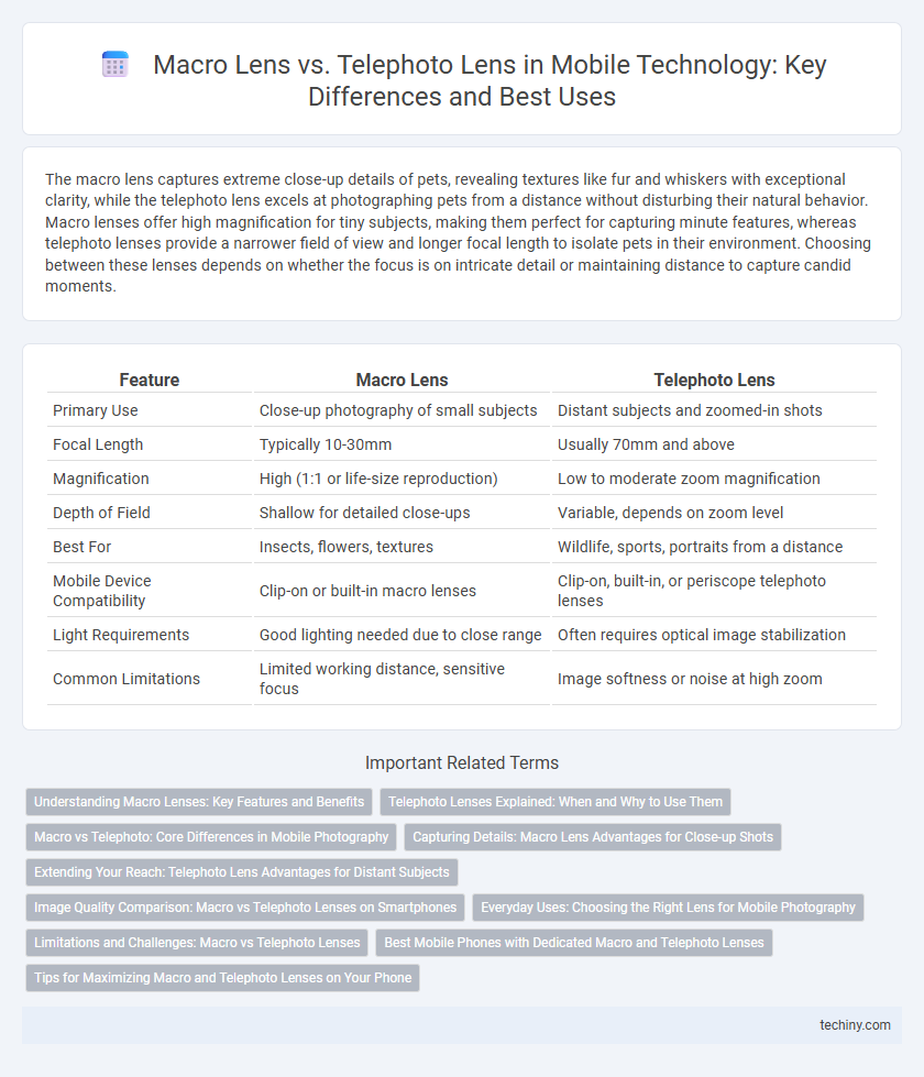 Macro Lens vs. Telephoto Lens in Mobile Technology: Key Differences and Best Uses