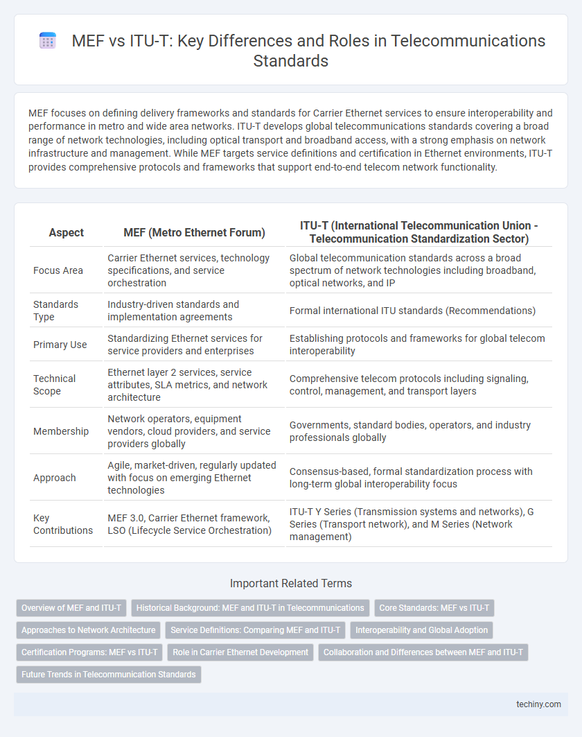 MEF vs ITU-T: Key Differences and Roles in Telecommunications Standards