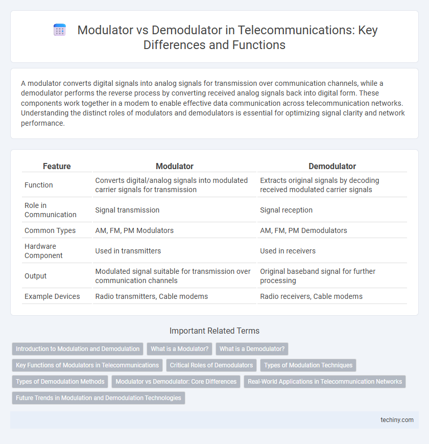 Modulator vs Demodulator in Telecommunications: Key Differences and Functions