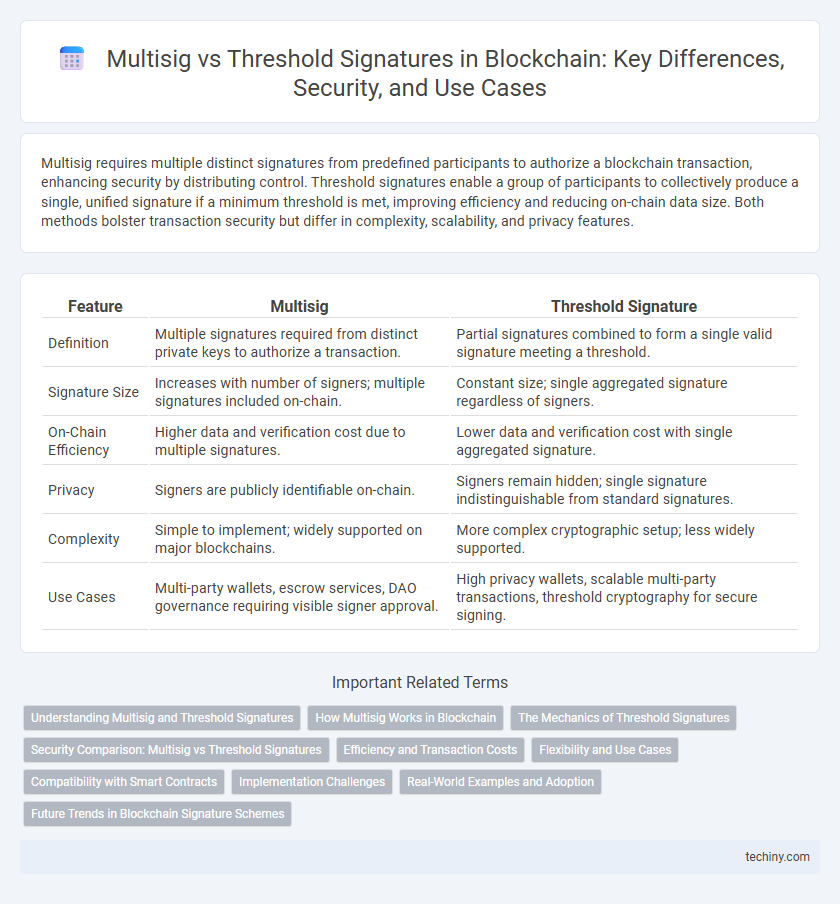 Multisig vs Threshold Signatures in Blockchain: Key Differences, Security, and Use Cases