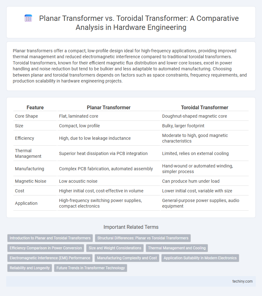 Planar Transformer vs. Toroidal Transformer: A Comparative Analysis in Hardware Engineering