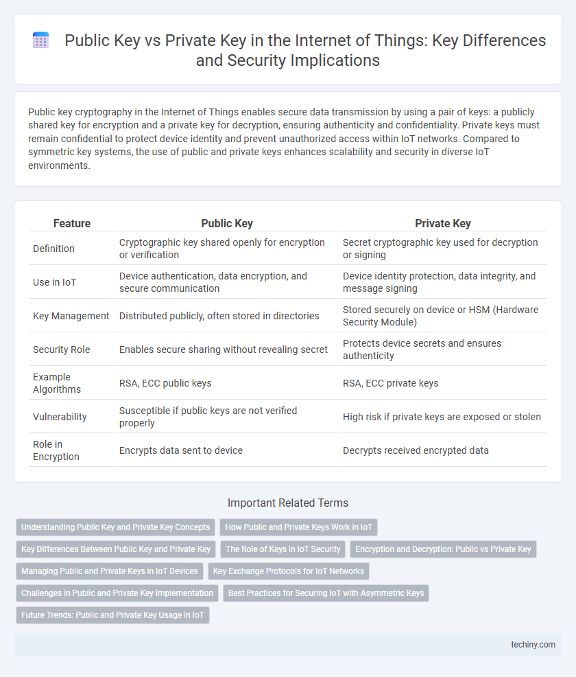 Public Key vs Private Key in the Internet of Things: Key Differences and Security Implications