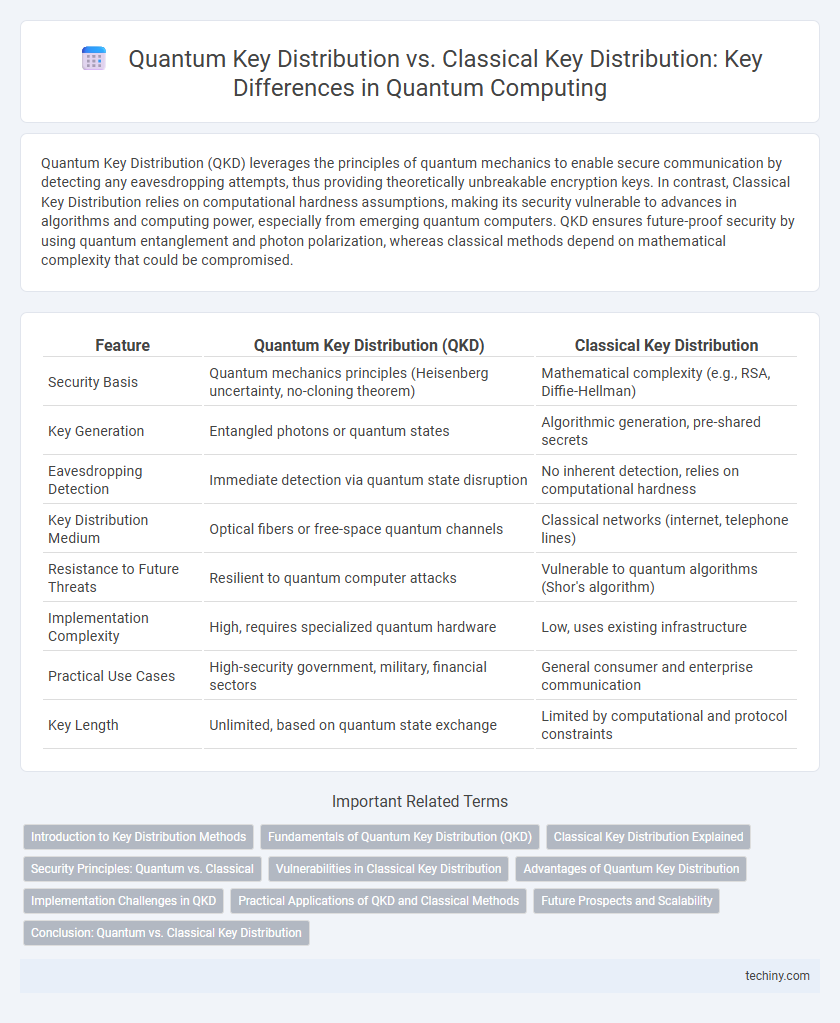 Quantum Key Distribution vs. Classical Key Distribution: Key Differences in Quantum Computing