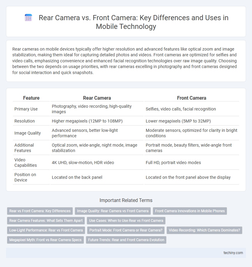 Rear Camera vs. Front Camera: Key Differences and Uses in Mobile Technology
