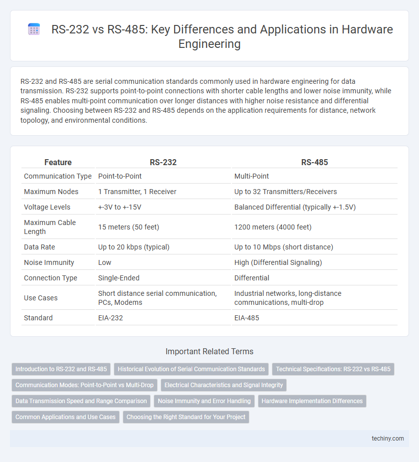 RS-232 vs RS-485: Key Differences and Applications in Hardware Engineering