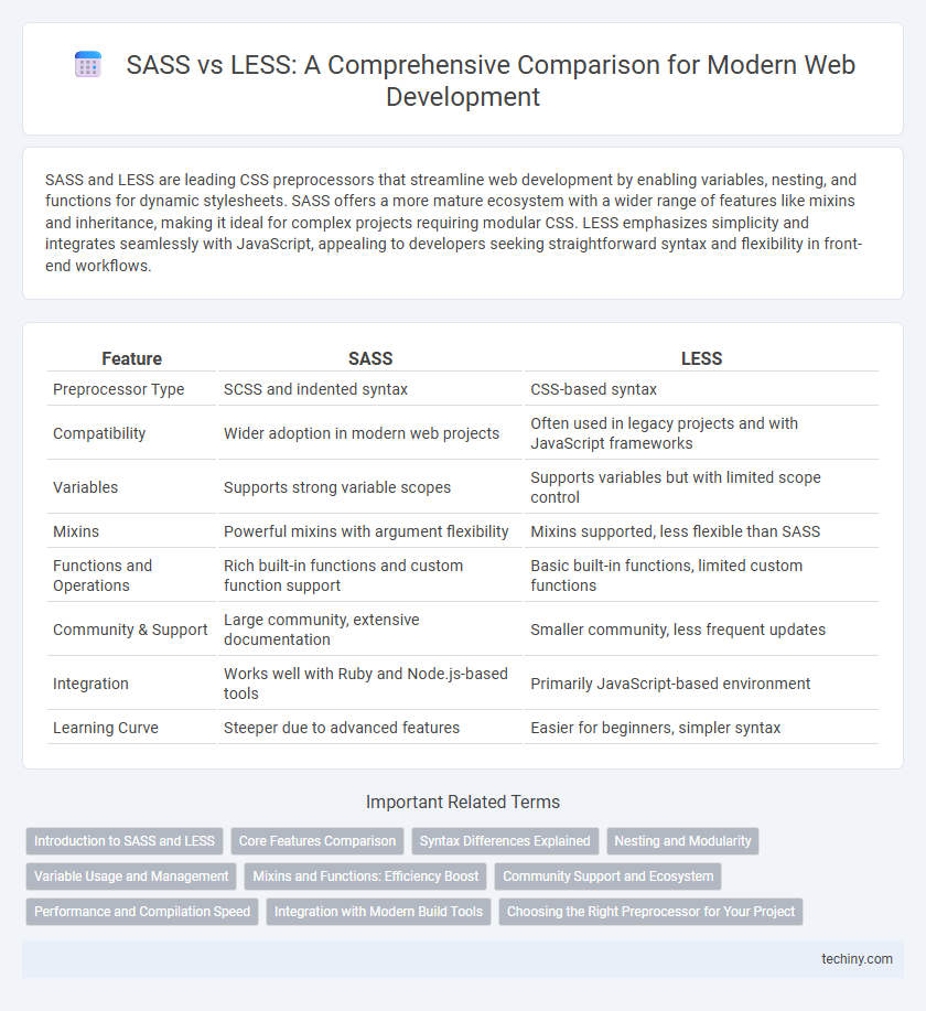 SASS vs LESS: A Comprehensive Comparison for Modern Web Development