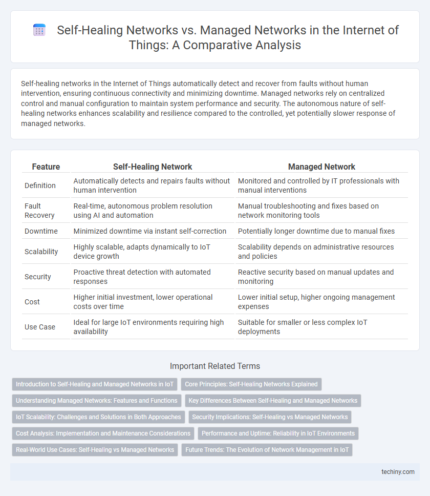 Self-Healing Networks vs. Managed Networks in the Internet of Things: A Comparative Analysis