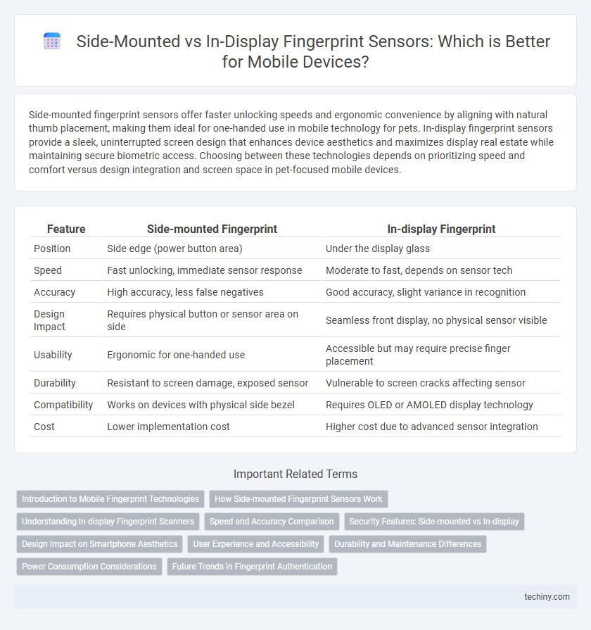 Side-Mounted vs In-Display Fingerprint Sensors: Which is Better for Mobile Devices?