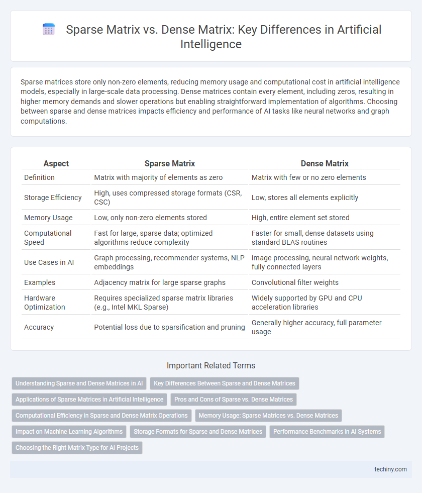 Sparse Matrix vs. Dense Matrix: Key Differences in Artificial Intelligence
