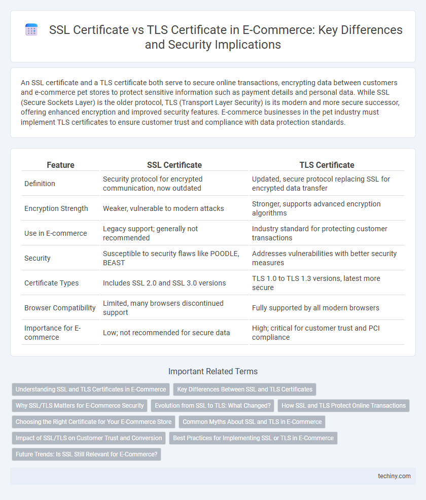 SSL Certificate vs TLS Certificate in E-Commerce: Key Differences and Security Implications