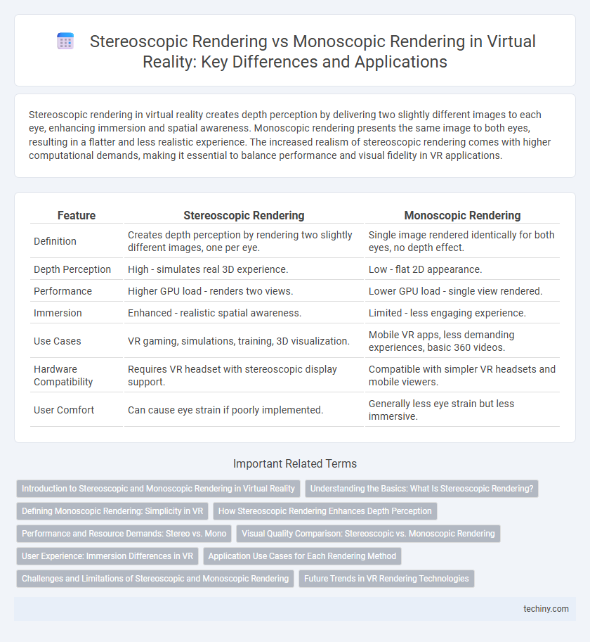 Stereoscopic Rendering vs Monoscopic Rendering in Virtual Reality: Key Differences and Applications