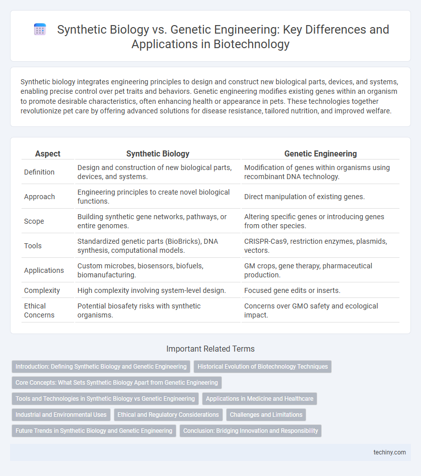 Synthetic Biology vs. Genetic Engineering: Key Differences and Applications in Biotechnology