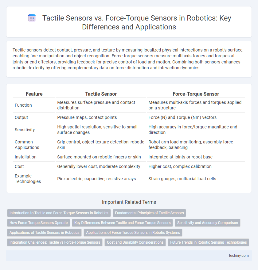 Tactile Sensors vs. Force-Torque Sensors in Robotics: Key Differences and Applications