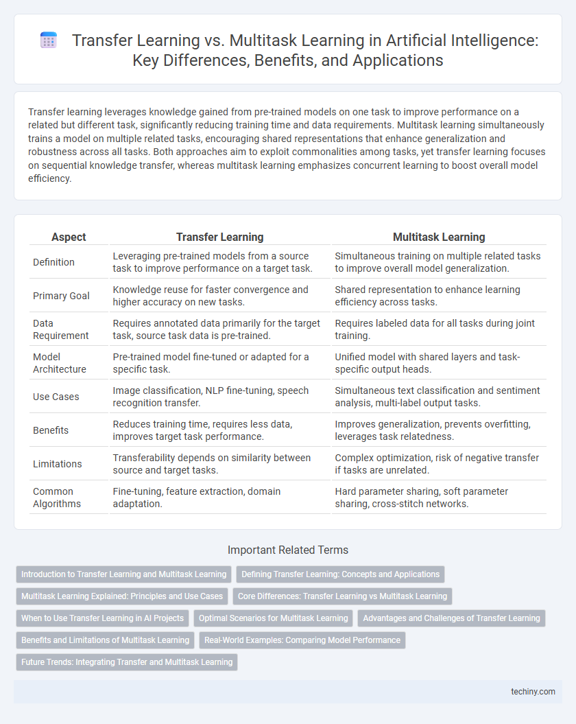 Transfer Learning vs. Multitask Learning in Artificial Intelligence: Key Differences, Benefits, and Applications