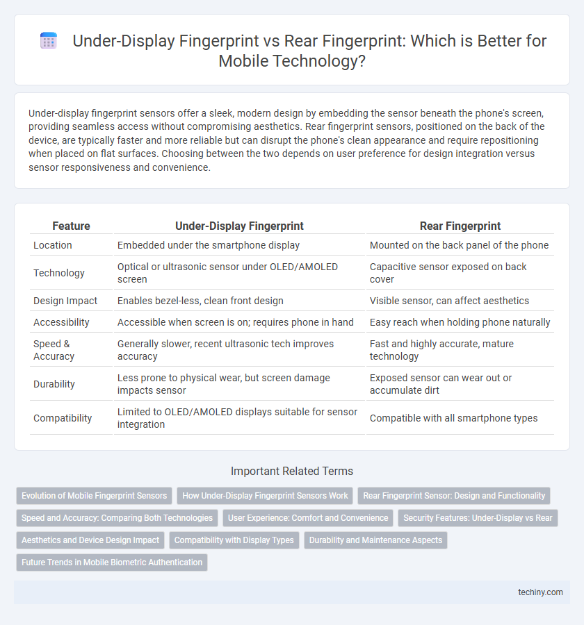 Under-Display Fingerprint vs Rear Fingerprint: Which is Better for Mobile Technology?