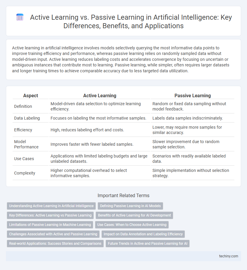 Active Learning vs. Passive Learning in Artificial Intelligence: Key Differences, Benefits, and Applications