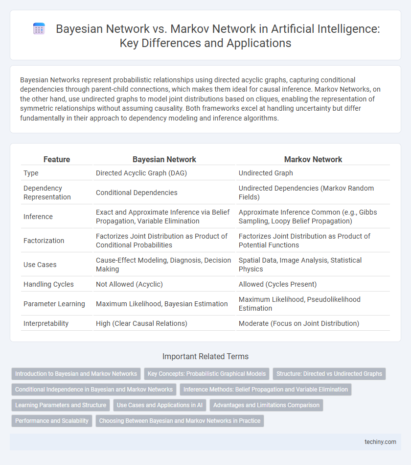 Bayesian Network vs. Markov Network in Artificial Intelligence: Key Differences and Applications