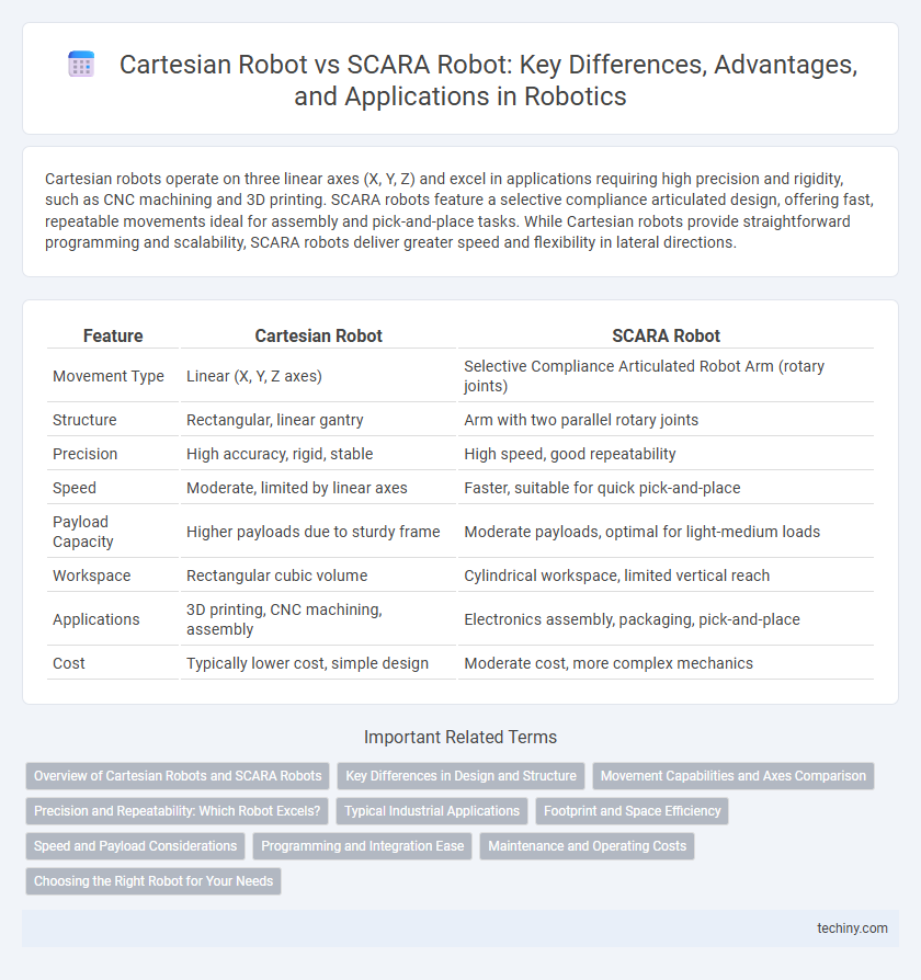 Cartesian Robot vs SCARA Robot: Key Differences, Advantages, and Applications in Robotics