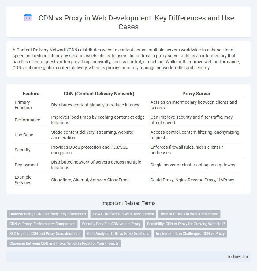 CDN vs Proxy in Web Development: Key Differences and Use Cases