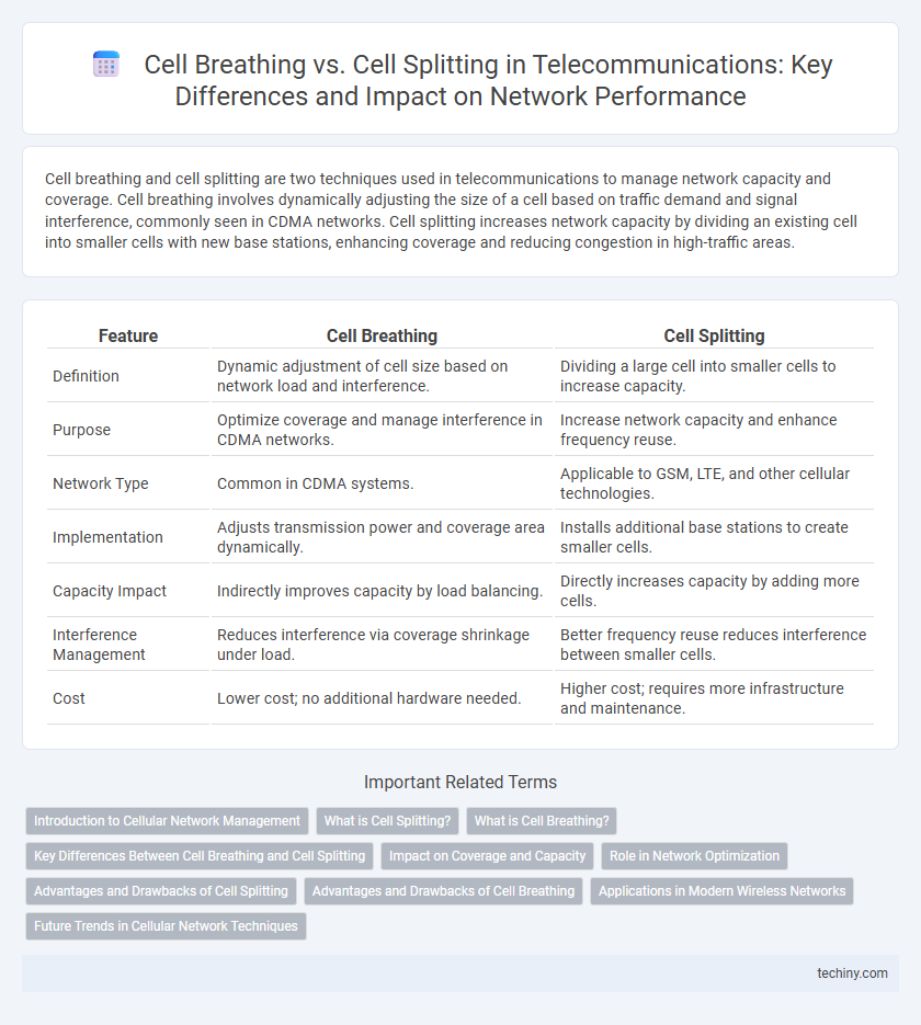 Cell Breathing vs. Cell Splitting in Telecommunications: Key Differences and Impact on Network Performance