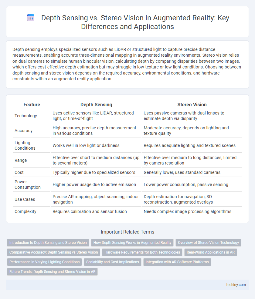 Depth Sensing vs. Stereo Vision in Augmented Reality: Key Differences and Applications