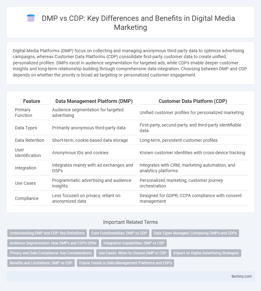DMP vs CDP: Key Differences and Benefits in Digital Media Marketing