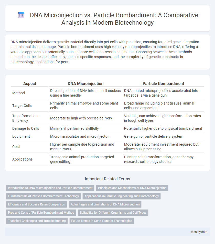 DNA Microinjection vs. Particle Bombardment: A Comparative Analysis in Modern Biotechnology